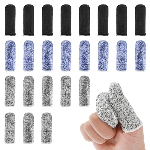 Ouligay 24 Stück Fingerlinge Schnittfest Wiederverwendbare Fingerschutz...