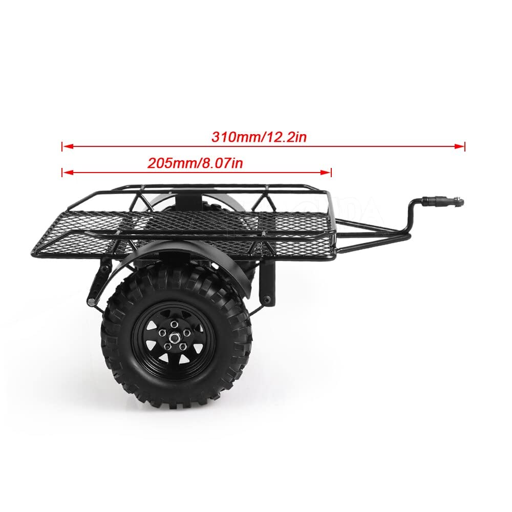 【Części zabawki zdalnego sterowania】 RC Car Metal Hitch Mount Trailer Truck Hauler dla 1/10 RC Crawler Traxxas TRX4 Axial SCX10 90046 Tamiya CC01 RC4WD D90 TF2 -Materiały przyjazne dla środowiska