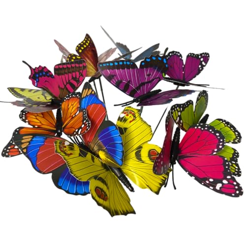 Borboletas Decorativas Grandes Com Haste Enfeite Casa Jardim Deco...