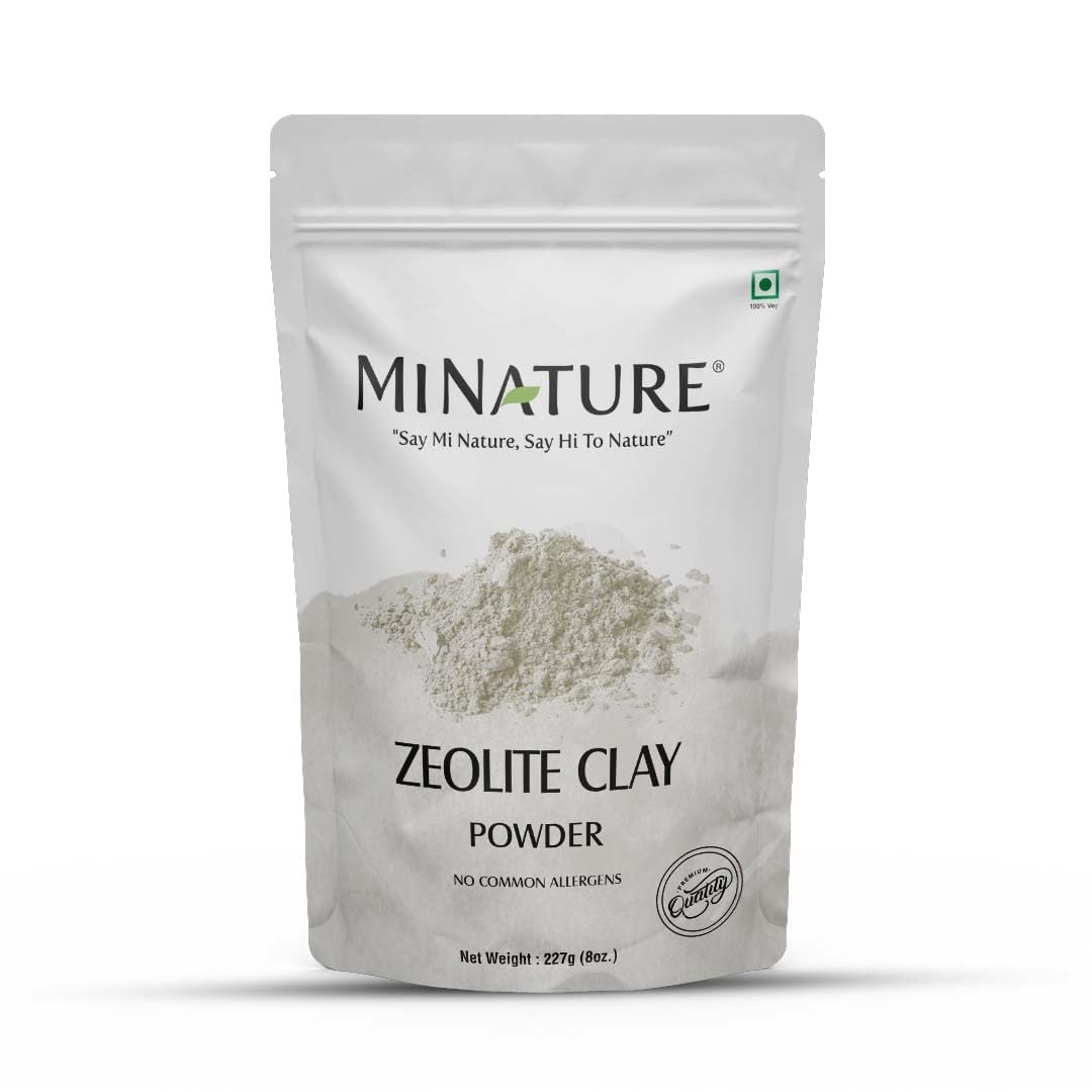 Zeolite Clay powder by mi nature | Zeolite clay | 227g(8 oz) | Absorbs excess oil | Skincare face masks, face scrubs, and body cleansers |Repair Damaged Hair | Vegan | 100% Natural