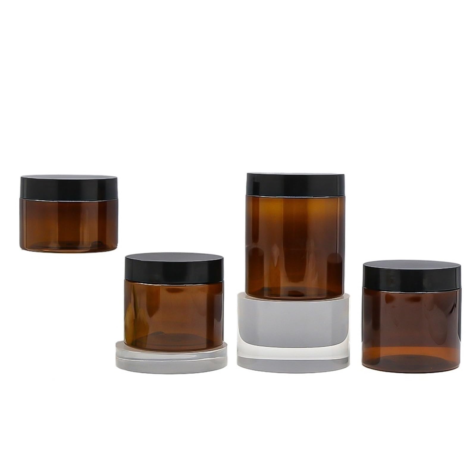 Face cream dispensing jar 1pcs Brown Refillable Bottle Portable Split Circular Face Cream Travel Container Cans(200ml 71x69mm)