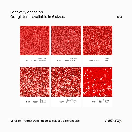 Hemway Craft Glitter Red 100g Chunky Glitter for Crafts Resin, Cosmetic, Nail, Face, Body, Festival, Tumblers, Art, Candle, Crafting - Image 3