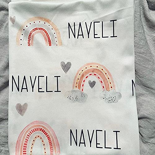 Girl Personalized Retro Rainbow Baby Swaddle Blanket #TOP1