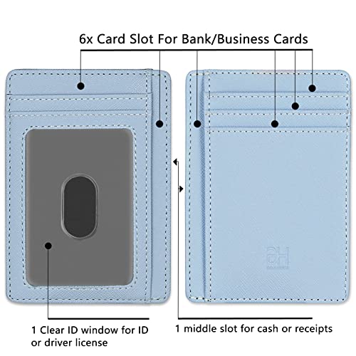 Image of GH GOLD HORSE Slim RFID Blocking Card Holder Minimalist Leather Front Pocket Wallet for Women | Slim