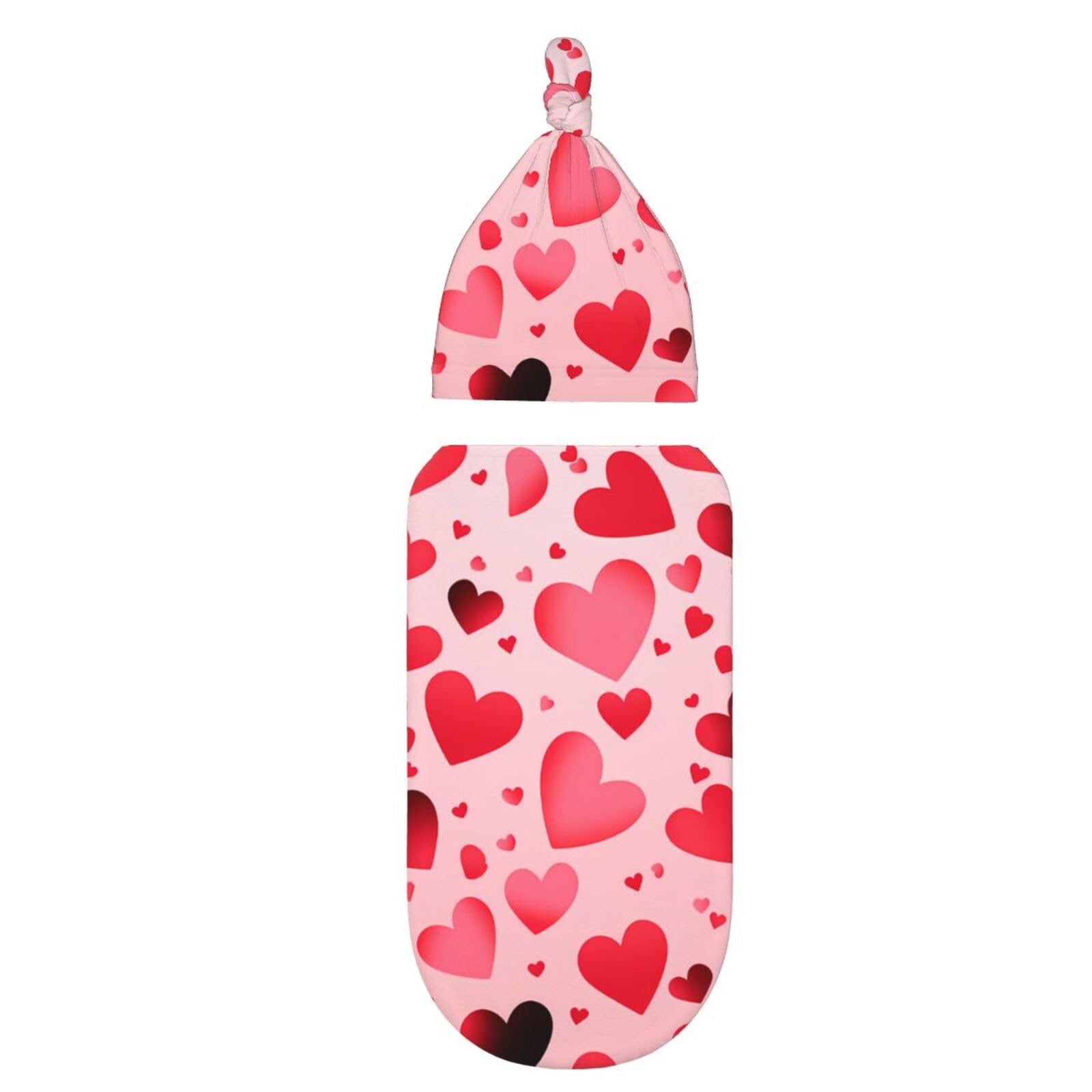 3d Cuore Swaddle Coperta E Cappello Set Per Neonati Avvolgere Accogliente Per Neonati Bambino Comfort 29x53 cm