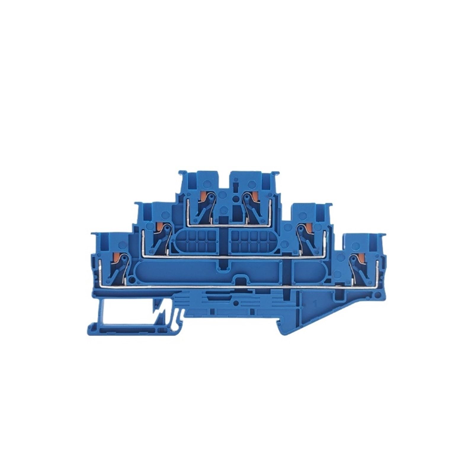 10 pz PT2.5-3L Push-in connettore di cablaggio triplo 3 livelli 2.5 mm² cavo .5mm elettrico morsettiera su guida Din PT(PT2.5-3L-Blue)