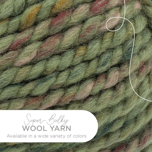 Image of Lion Brand Yarn, Wool-Ease Thick & Quick Yarn, Marsh, Green Multi, 3 Pack | Super Bulky Wool Acrylic Blend Fiber for Soft Hats, Sweaters, Chunky Blankets, Yarn for Crochet, Knitting, Crafts, Weaving