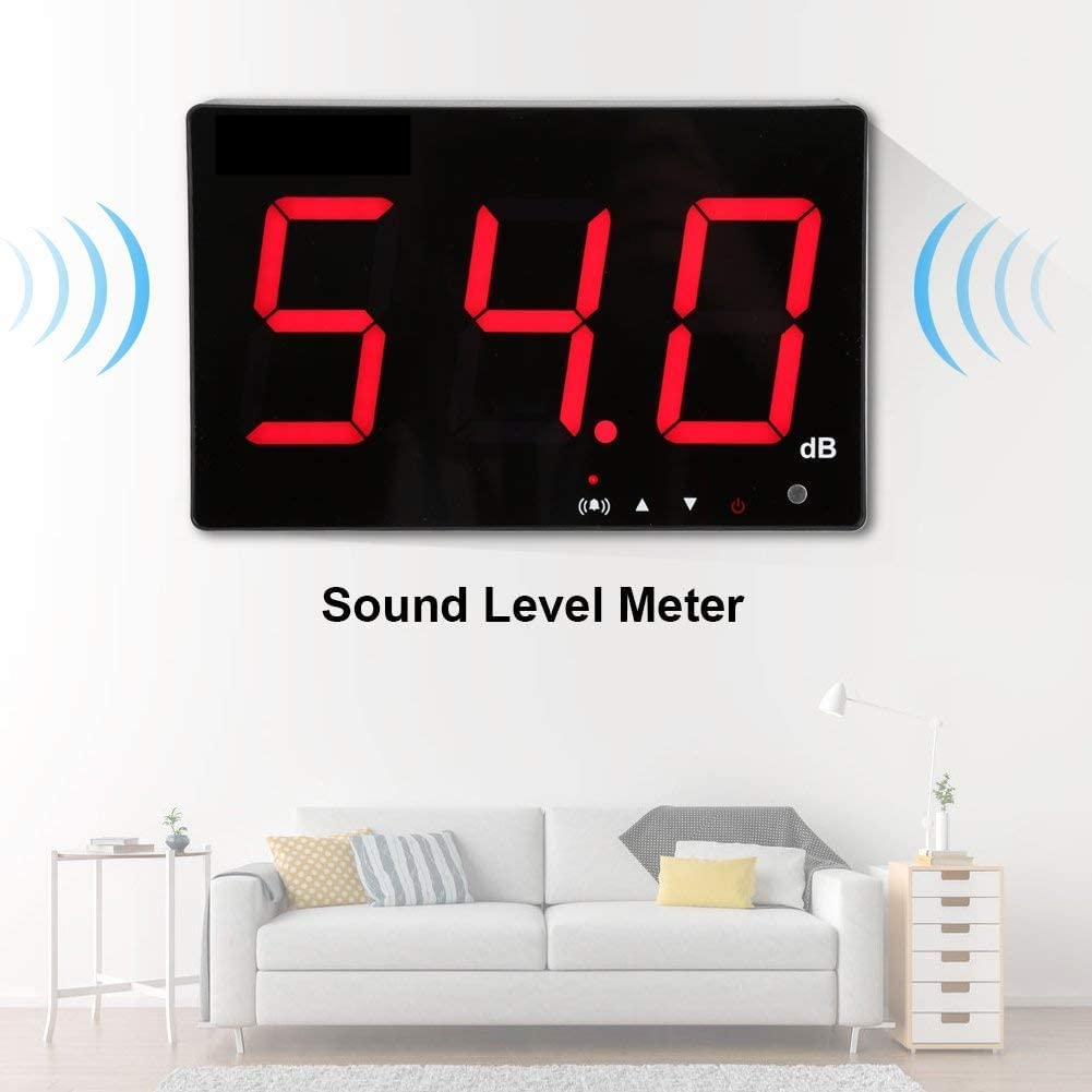 Medidor de nivel de sonido USB SW-525B, probador de medición de ruido con pantalla LCD grande con alarma, para colgar en la pared, 9, 6 pulgadas, 30-130dB
