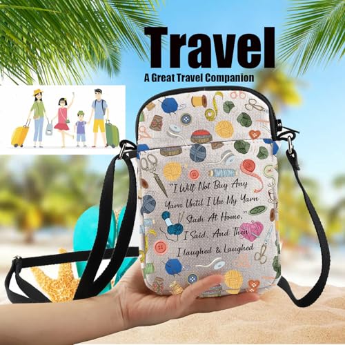 PXTIDY Yarn Storage Bag Knitting Project Crossbody Bag Knitter Sewing Lover Travel Crossbody Purse Quilting Crocheting Gift3