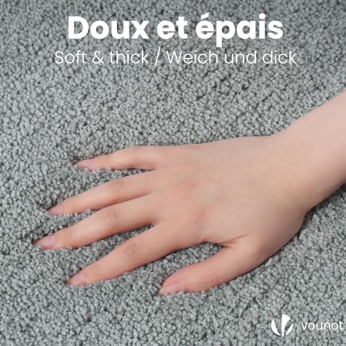 Tapis de bain antidérapant évite les glissades vounot microfibre gris