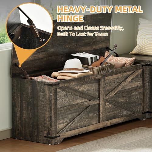 DWVO L-Shaped Storage Bench, 18" High Corner Dining Bench with Storage, Wooden Nook Storage Chest for Living Room, Bedroom