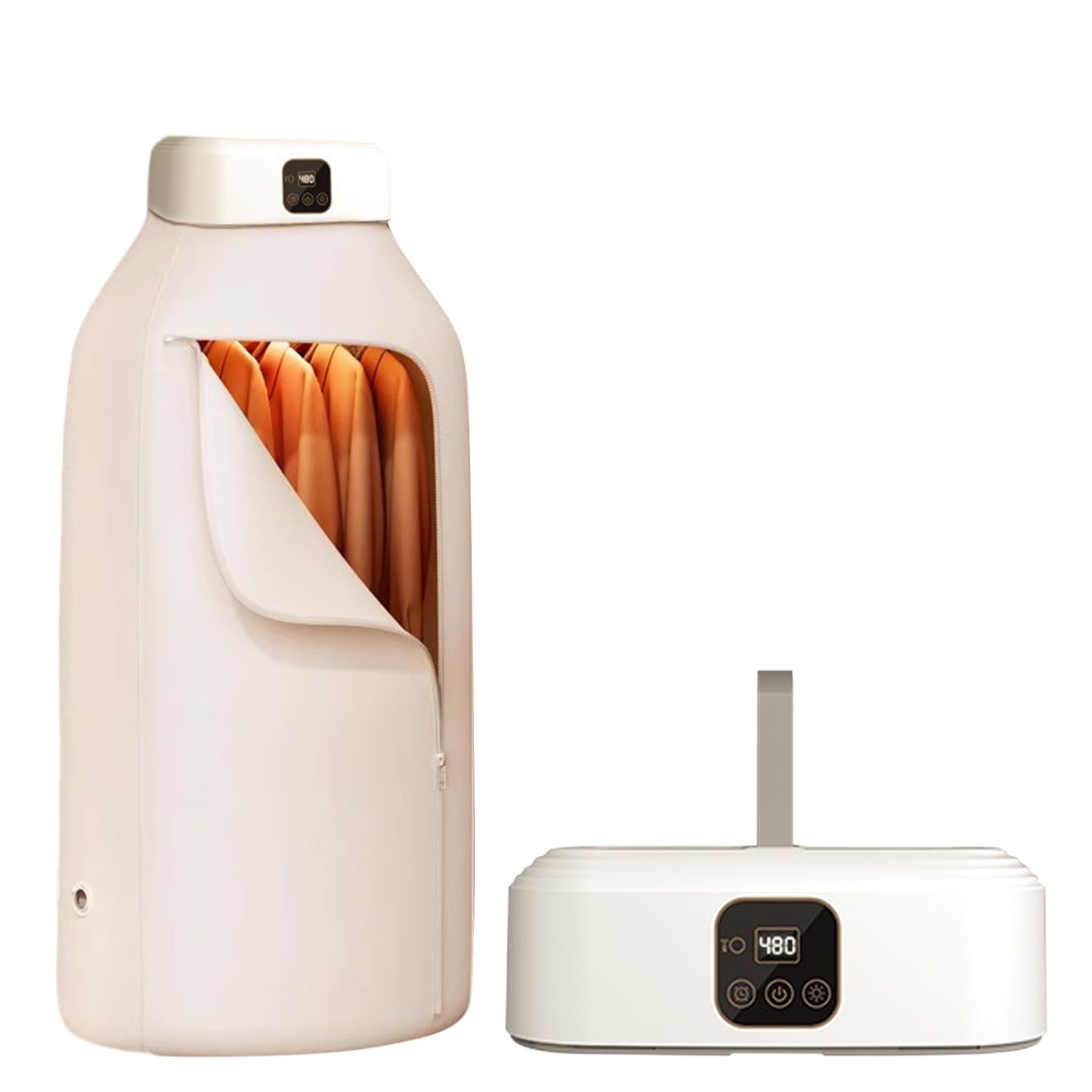Mini suszarka 600 W z timerem 1-8 h, pilotem zdalnego sterowania i sterylizacją UV – przenośna suszarka 10 kg – pompa ciepła, suszarka do ubrań i suszarek, mała