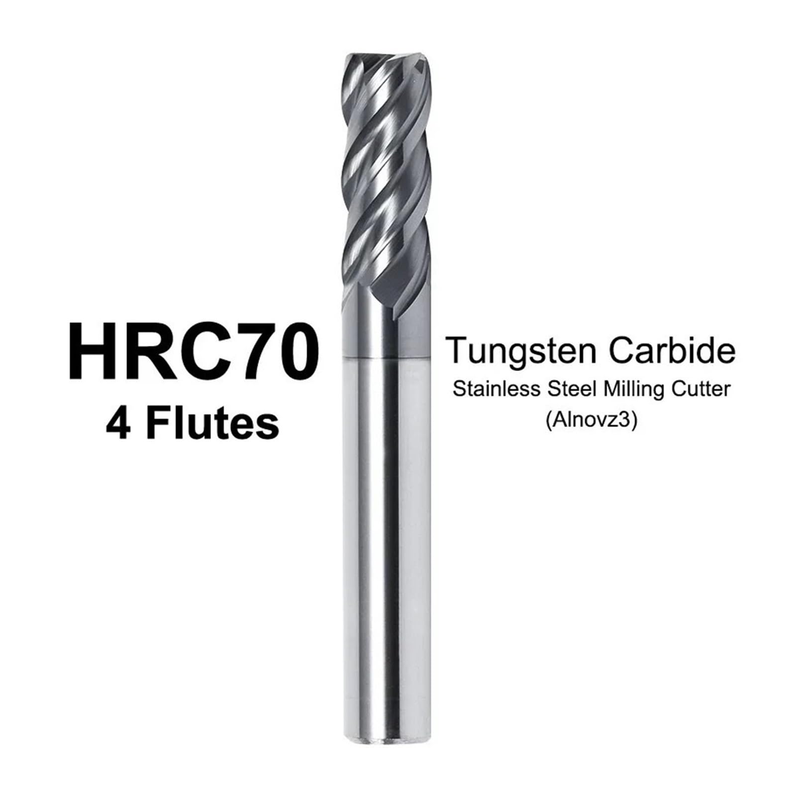 Fresa De Metal Aleación Dura, Extremo Carburo Flauta 2/3/4 for Cortar Aluminio, Herramienta Carburador CNC Fraise, 1 Ud | HRC70-4F,5.0x5Dx50L