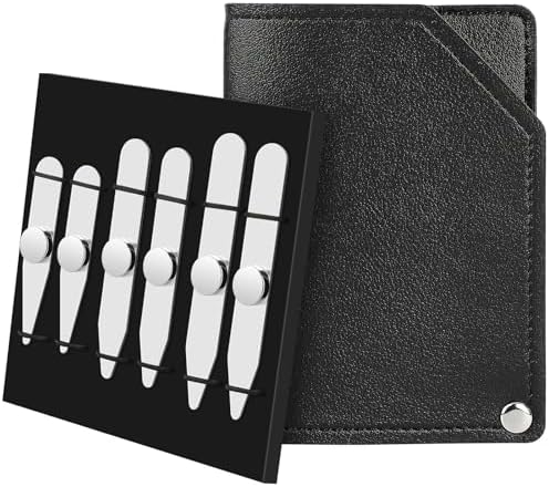 Stainless Steel Collar Stiffeners with 6 Magnets, Magnetic Collar Stays Metal Shirt Collar Stiffeners for Men, 3 Sizes in a Gift Box(3PACK)