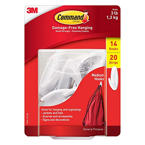 Command Medium Designer Hooks, 14 Hooks, 20 Strips