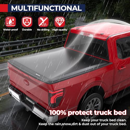 Image of MOSTPLUS Roll-Up Soft Vinyl Truck Bed Tonneau Cover Compatible for 2019-2025 Ford Ranger 6FT Feed Bed