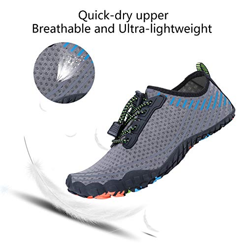Image of MAYZERO Water Shoes Men Women Swim Surf Shoes Beach Pool Shoes Wide Toe Hiking Aqua Shoes Winter House Slippers