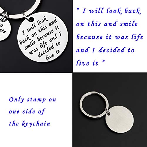 CENWA Divorce Gift Break Up Gift Inspirational Recovery Keychain I Will Look Back On This and Smile New Me Gift3