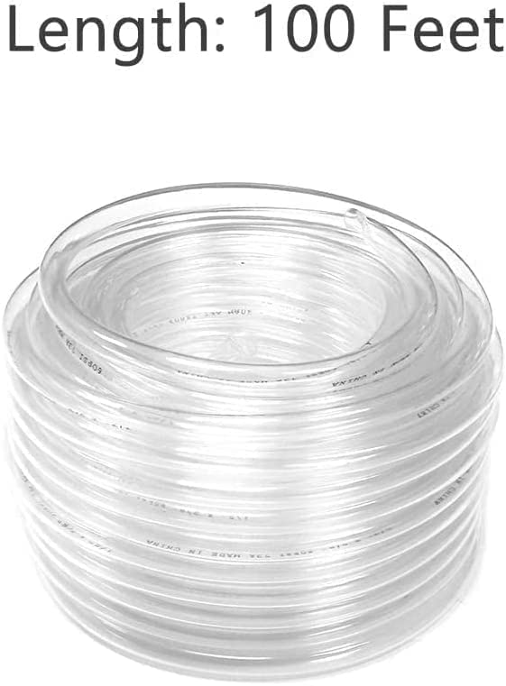 Image of Eastrans 100ft x 1 /4 inch ID Clear Vinyl Tubing, Flexible Hybrid PVC Tubing Hose, Lightweight Plastic Tube UV Chemical Resistant Vinyl Hose, BPA Free and Non Toxic