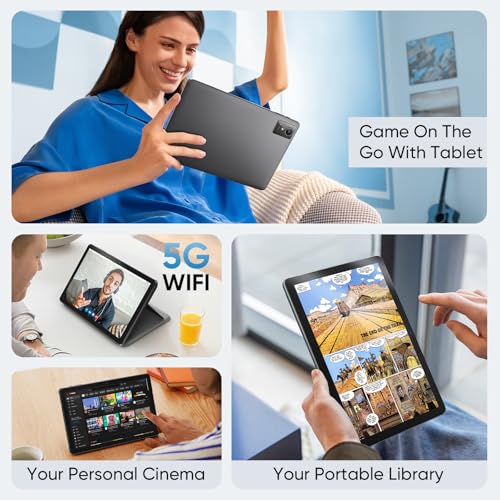 Image of 10 Inch Tablet, Android 15 Tablet, 18GB RAM + 128GB ROM (1TB Expandable), 1280x800 IPS Display, Widevine L1 Compatible Octa-Core, 6000mAh, 5MP+8MP Camera, WiFi, Bluetooth 5.4