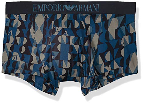 Emporio Armani Men's Microfiber Trunk, Geometric Print Logo, L