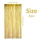 Shengxi 2 Stück Lametta Vorhänge, 3.3ft x 6.6ft Metallic Regen Vorhang Lamettavorhang Folien Fransen Vorhänge für Party Geburtstag Hochzeit Halloween Deko (Gold)