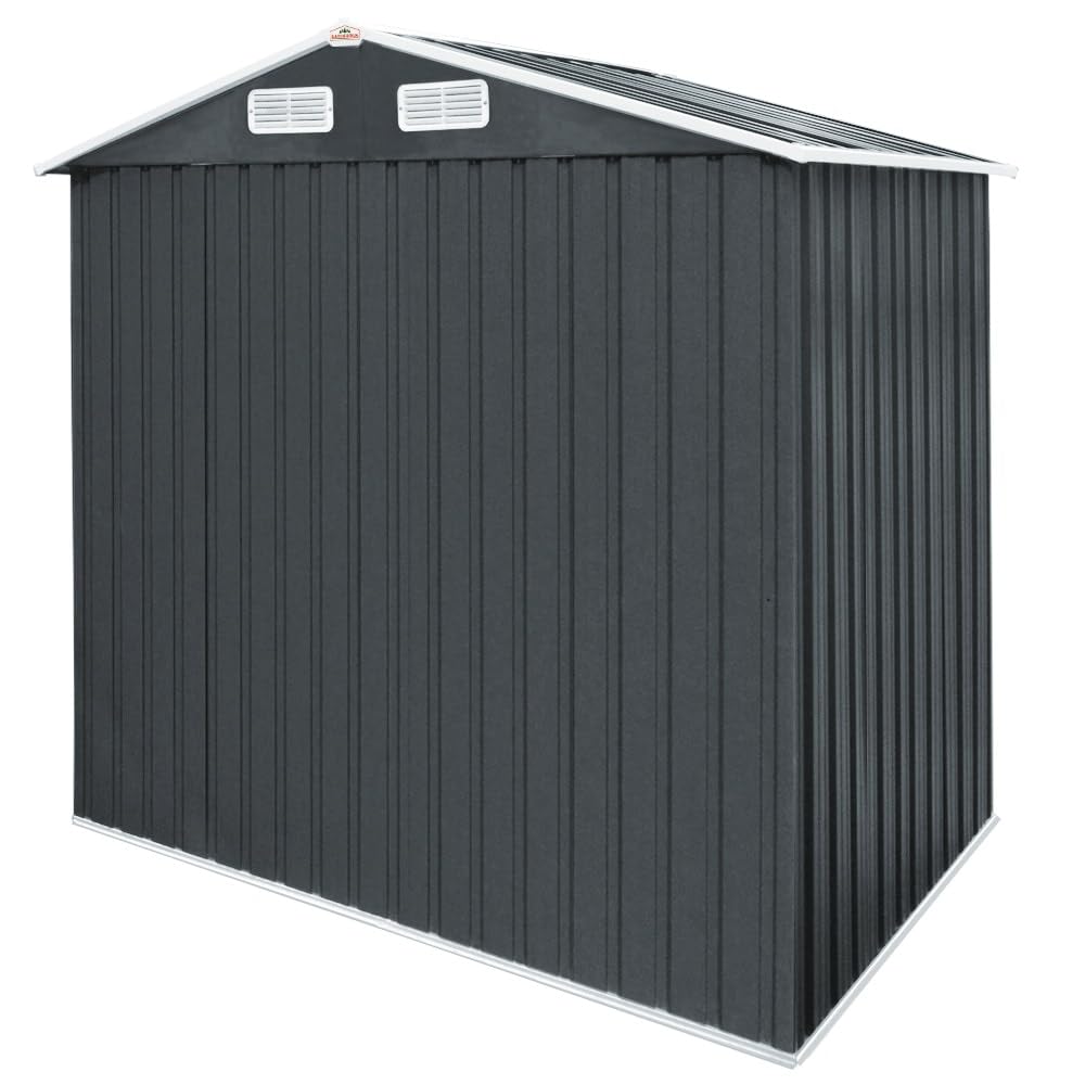 Deuba Capanno da Giardino XXXL Metallo 8m² Fondamenta 312x257x177, 5cm Porta Scorrevole Casetta per Attrezzi 14,7m³ Antracite