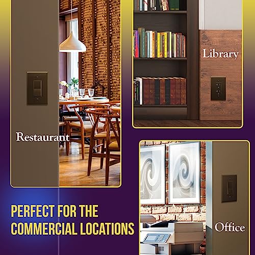 Image of ENERLITES Decorator Light Switch or Receptacle Outlet Wall Plate, Gloss Finish, Over-Size 1-Gang 5.5 inch x 3.5 inch, Unbreakable Polycarbonate Thermoplastic, UL Listed, 8831O-BR, Brown