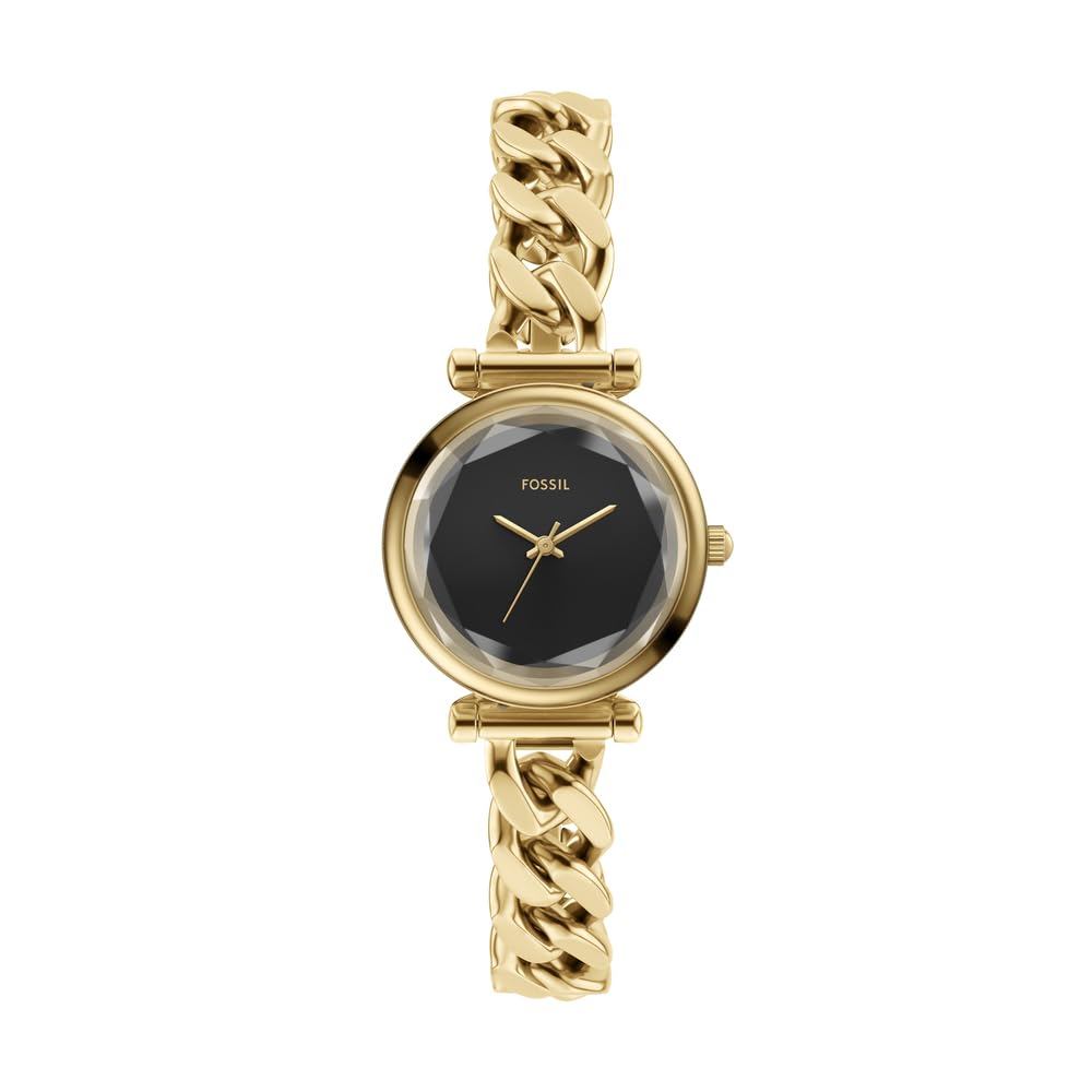 Fossil Reloj Carlie para Mujer, Movimiento de cuarzo a tres agujas en tono Dorado Con Correa de Acero inoxidable