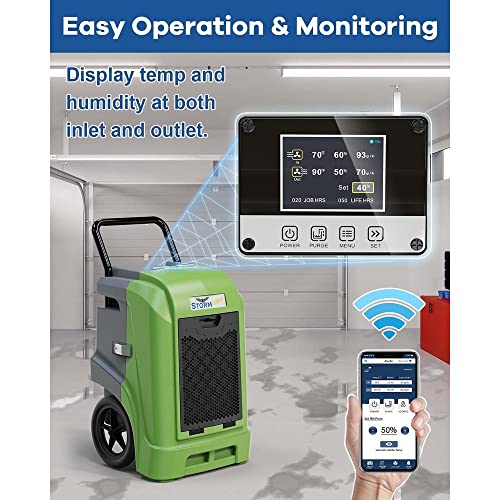 Image of ALORAIR Smart WiFi Commercial Dehumidifier with Pump, 190 PPD AHAM, Compact, Portable, Auto Shut Off Industrial Dehumidifiers for Homes and Job Sites, Green