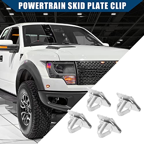 Hihaha W715288-S439 / Front/Powertrain Skid Plate Clip For Ford F-150 2011-2022 / Transmission Skid Plate Fastener/Surface Coating Treatment/Metal / 4Pcs #TOP2