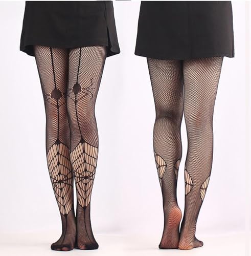 PPX 3 Pairs Snake Tights and Fire Fishnets Womens Spider Fishnet Stockings High Waist Tights Fishnets for Women4