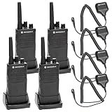 Motorola RMU2080 On-Site Rugged Two-Way Business Radio (RMU2080) + HKLN4606 Remote Speaker Mic (4-Pack)