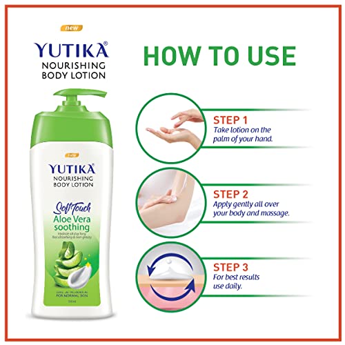 Image of Yuthika Almond Soft Touch Body Lotion for Women & Men, Hydrating, Non-Greasy Moisturizer for Soft, Smooth Skin, All Skin Types (1000ml) (Aloe Vera, 500 ml)