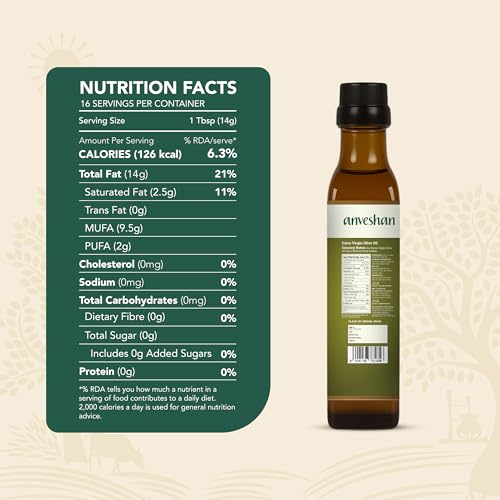 Image of Anveshan Extra Virgin Olive Oil - 250Ml | Wood Cold Press Extraction | Rich In Vitamin E & K | Perfect For Salad Dressings, Sauteing, Marinades - Imported From Spain