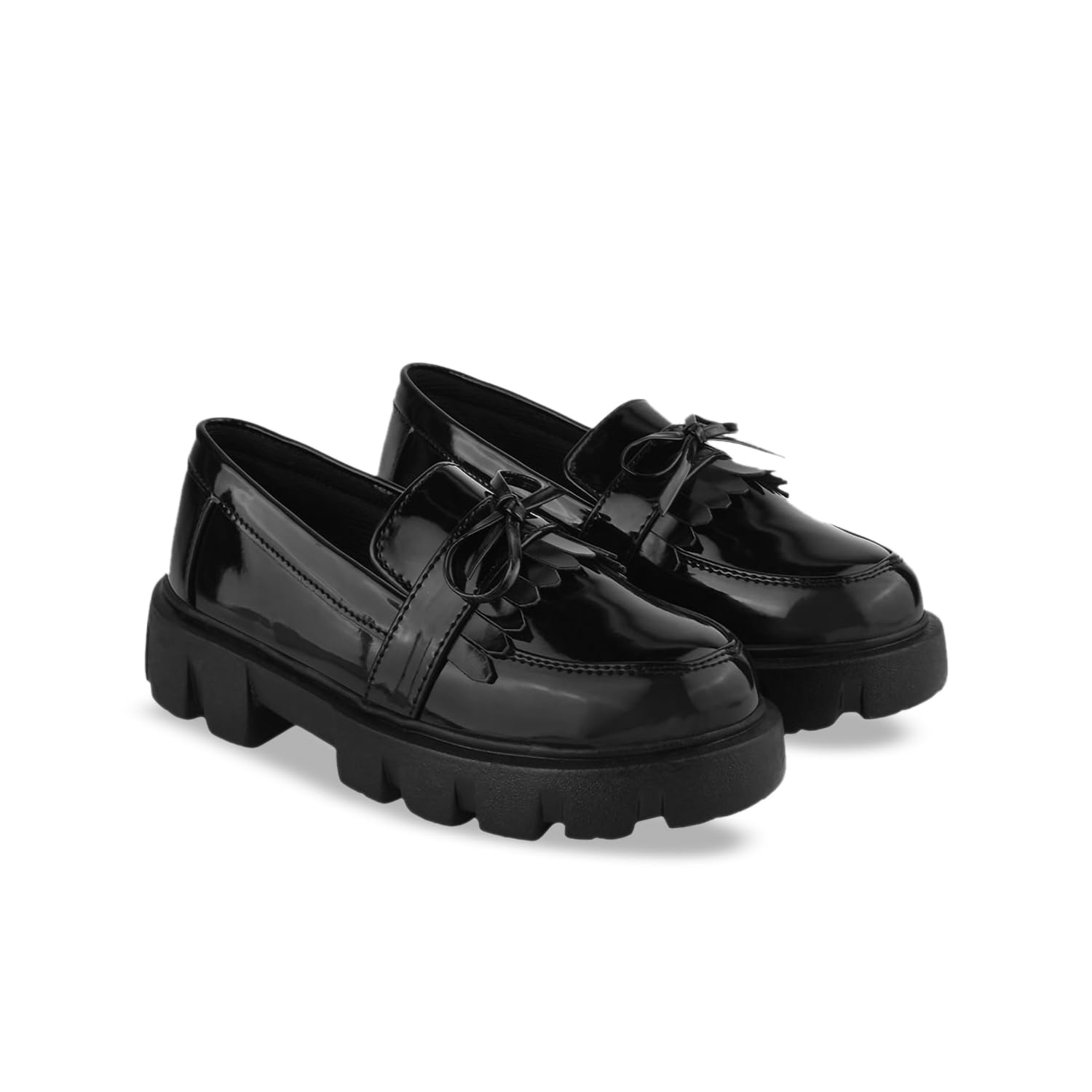 franino paris Stylish Casual Front Tie Detailed Loafers for Women & Girls… Black-picture-40
