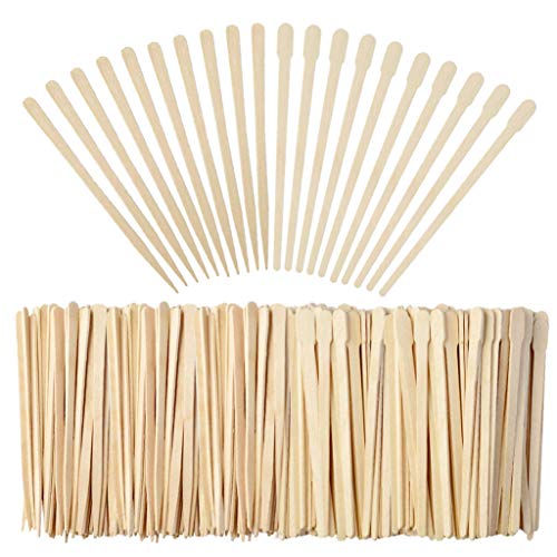 Yolyoo 1000pcs Wooden Wax Sticks Wax Applicator Sticks Wood Spatulas Applicator Craft Sticks for Hair Eyebrow Removal, 2 Style