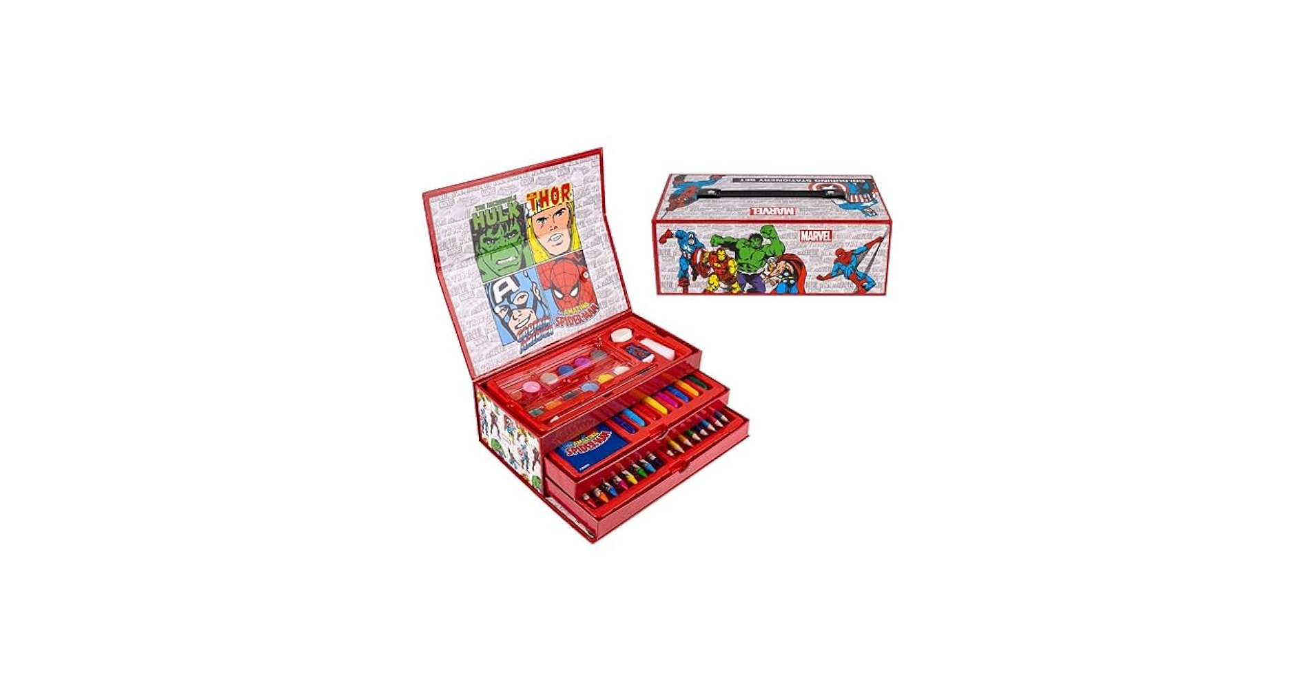 Set Cancelleria Marvel Spiderman - Include Matite, Righello, Taccuino A6, Gomma E Temperamatite | Per Scuola
