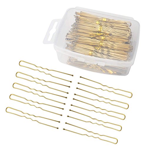 Aprince Bobby Pins Bobby Pins Buns U Shaped Pins for Women Gold Hair Pins Bobby Pins Open Flower Bobby Pins 200 Pieces Gold