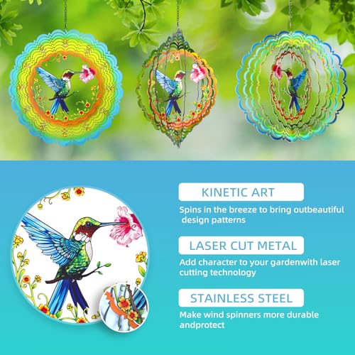Waclstday 3D001 Metal Wind Spinners Hummingbird Gifts thumb #4
