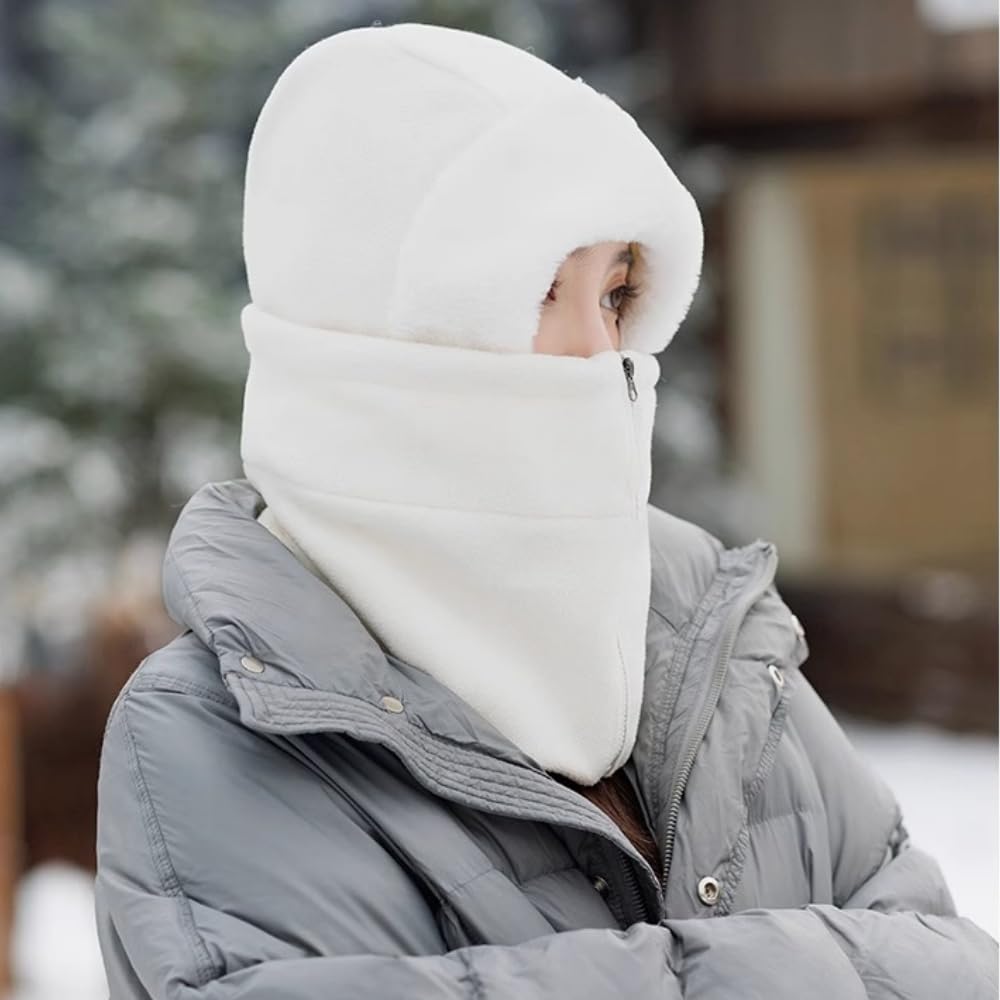 Czapki dla kobiet wiatroszczelna czapka dla kobiet zima jazda na rowerze gruba ciepła maska nauszniki czapka na szyję jazda na rowerze odporna na zimno bawełniana czapka