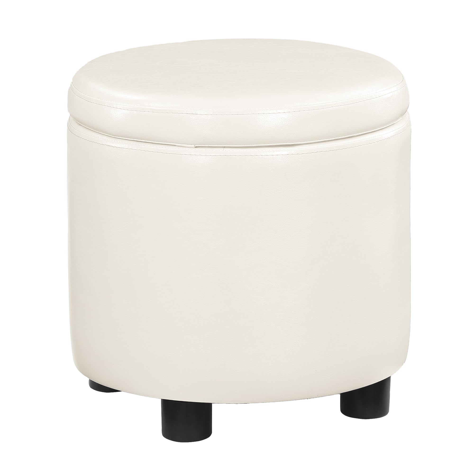 Designs4Comfort Round Accent Storage Ottoman with Reversible Tray Lid