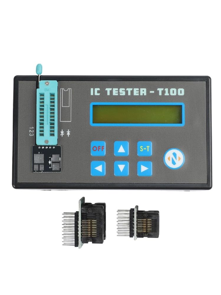 EasyByMall Tester per circuiti integrati a LED con oltre 1300 modelli di chip, transistor e rilevatore di diodi per serie 74HC/74LS/CD40, ricaricabile da 800 mAh