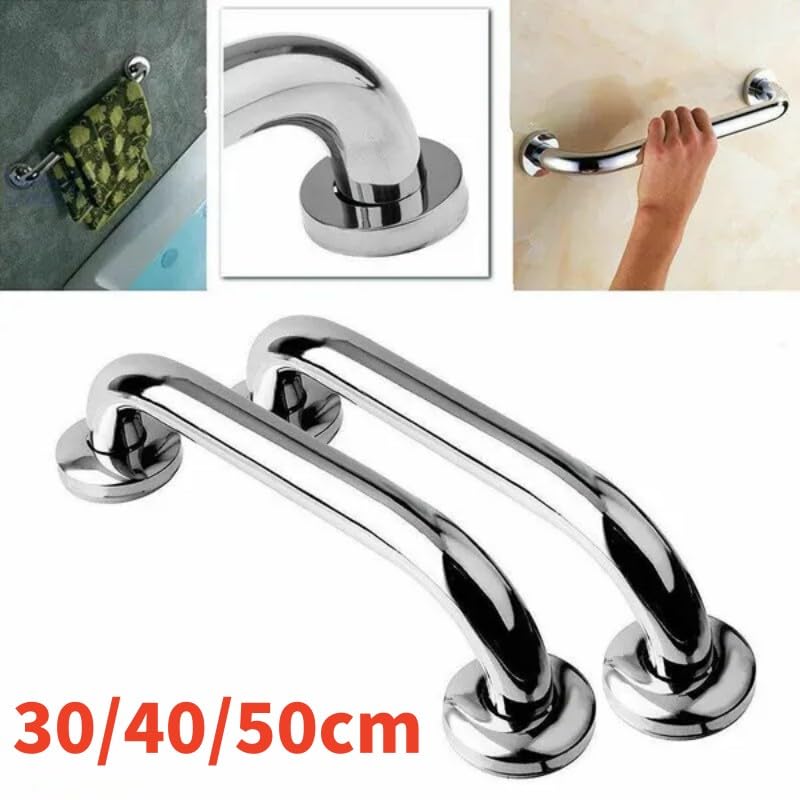 Asidero Ducha Barra de apoyo for inodoro y bañera acero inoxidable 30/40/50 cm, antideslizante, for ducha, soporte seguridad, accesorios for toalleros(Thickened,50cm)