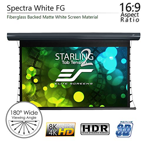 Elite Screens Starling Tab-Tension 2, 150" 16:9, 6" Drop, Tensioned Electric Motorized Projector Screen, Stt150Uwh2-E6 #TOP2