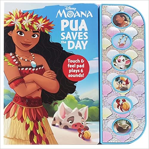 Disney Moana - Pua Saves the Day Sound Book - Touch & Feel Textured Sound Pad for Tactile Play - PI Kids
