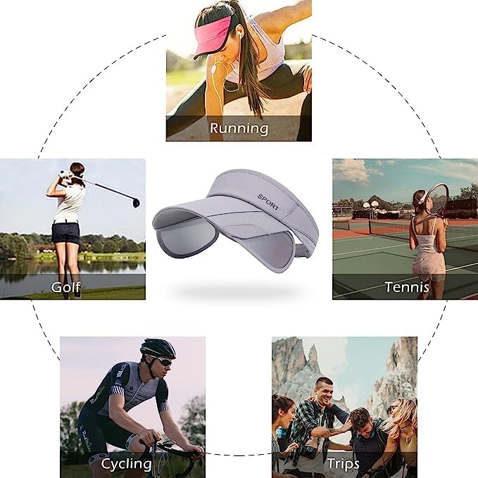 Image of Mtroyadia Summer Sun Visor Hats for Women Retractable Brim Adjustable Sun Protection Baseball Golf Tennis Cap