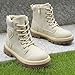 TZJS Girls Boots,Girl Zipper Lace Up Outdoor Water Resistant Comfort Work Boots Kids Fashion Booties for Little Kid（Beige,2）