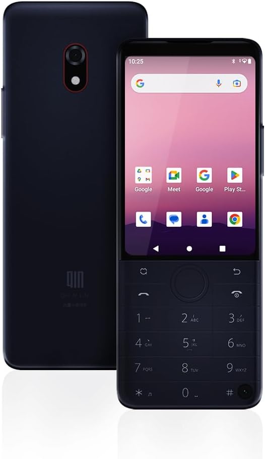QIN Android12 Smartphone QinF22Pro 4G Unlocked Mobile Phone, 4+64GB/2MP+8MP Camera, Small Smart Black Basic Dumb Phones With Whatsapp for Business, Family