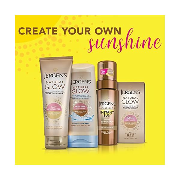 Jergens-Natural-Glow-Self-Tanner-Face-Moisturizer-SPF-20-Facial-Sunscreen-Medium-to-Deep-Skin-Tone-Sunless-Tanning-Oil-Free-Broad-Spectrum-Protection-UVA-and-UVB-2-oz-Packaging-May-Vary Jergens Natural Glow Self Tanner Face Moisturizer, SPF 20 Facial Sunscreen, Medium to Deep Skin Tone, Sunless Tanning, Oil Free, Broad Spectrum Protection UVA and UVB, 2 oz (Packaging May Vary)